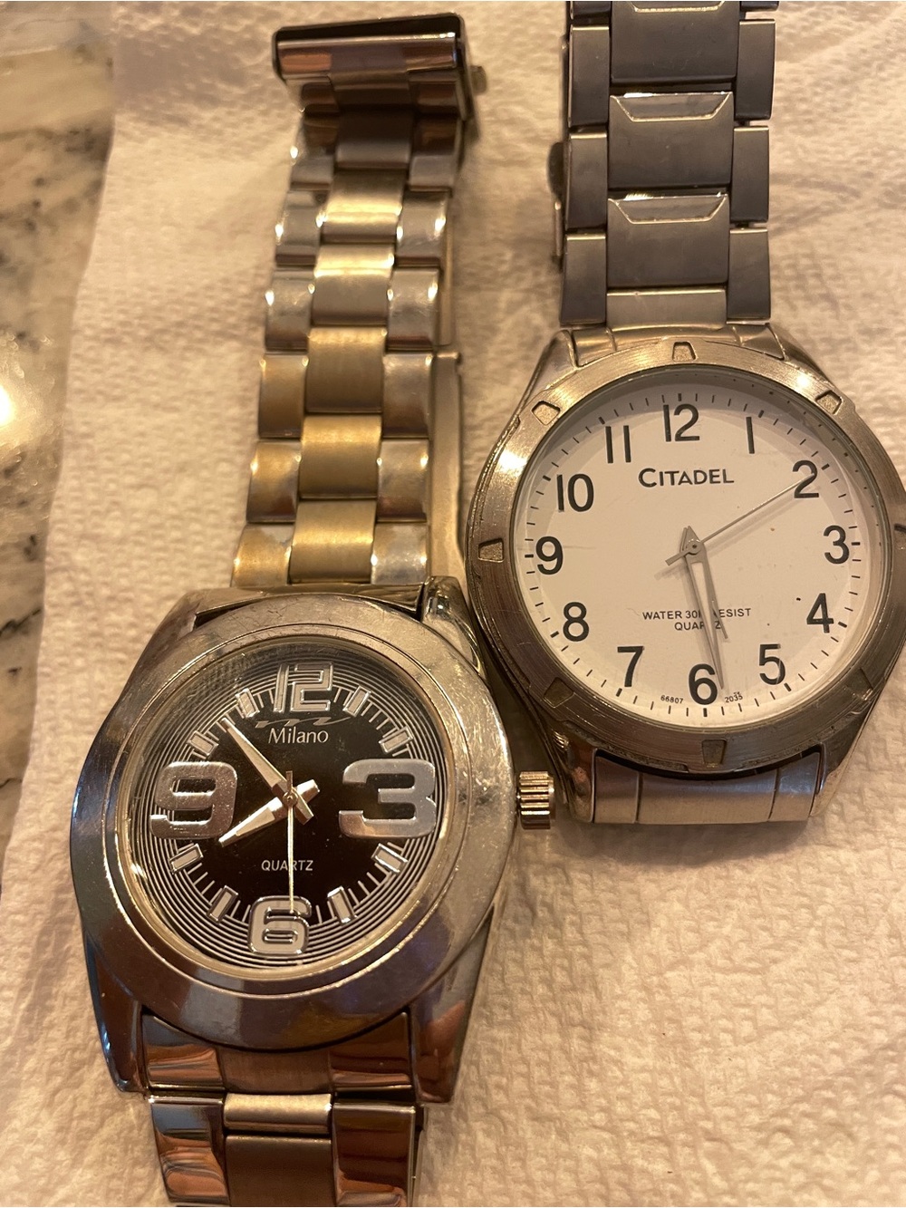Milano Silver Tone Watch with Black Dial and Silver Bracelet and Citadel watch